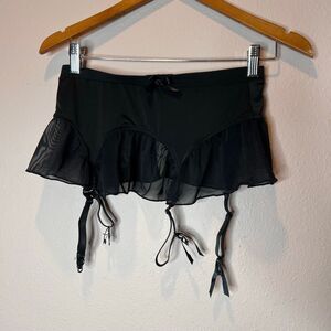 Frederick's of Hollywood of black garter or suspender belt lingerie minimalist a